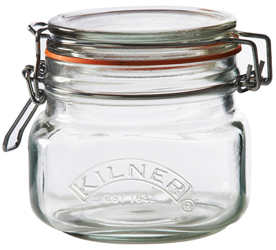 Kilner 17 fl oz / 0.5L Square Clip Top Jar