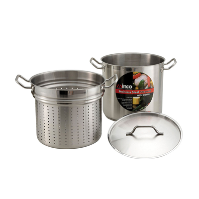 Winco Stainless Steel 8 Qt. Steamer/Pasta Cooker with Lid 