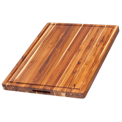 Rectangle Edge Grain Cutting Board with Hand Grip and Juice Canal 24 x 18 x 1.5