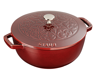 Staub Essential 3.75qt Round Cocotte - Grenadine with Fleur De Lis Lid (Limited Edition)