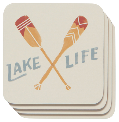 Now Designs Lake Life Cork-Backed Coaster Set - Set of 4 