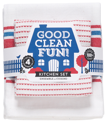 Now Designs "Good Clean Fun" Kitchen Set - Red & Blue