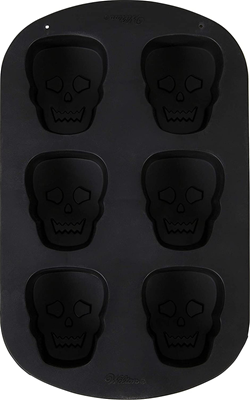 Wilton Silicone Halloween Skull 6 Cavity Candy / Cake Mold