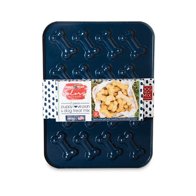 Nordic Ware Puppy Love Treat Pan and Dog Treat Mix Set