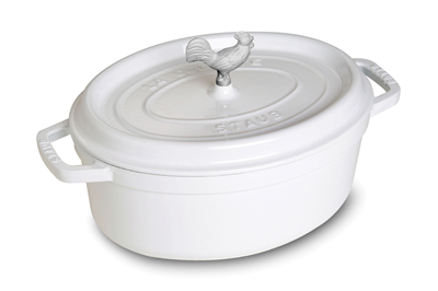 Staub Coq Au Vin Oval Dutch Oven - White