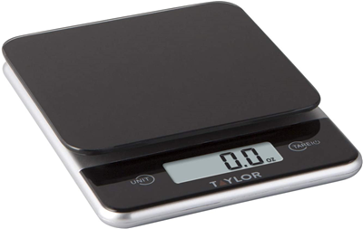 Taylor Glass Top Food Scale with Touch Control Buttons 