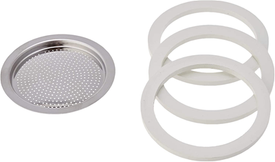 Bialetti Replacement Gasket & Filter for 9 Cup Stainless Steel Espresso Maker 