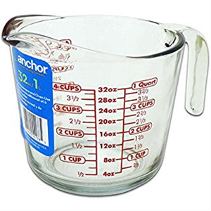 Anchor Heat Resistant Glass 4 Cup 32 Oz Quart Measuring Cup