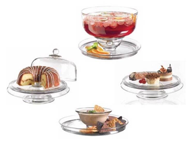 Anchor Hocking Presence 4-in-1 Cake Set, Dome & Platter