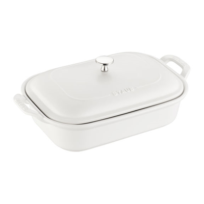 Staub Ceramic Rectangular Covered Baking Dish - Matte White 