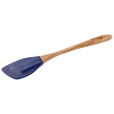 Staub Olivewood Handled Large Silicone Spatula - Dark Blue