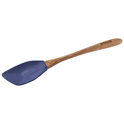 Staub Olivewood Handled Silicone Cooking Spoon / Spatula - Dark Blue 
