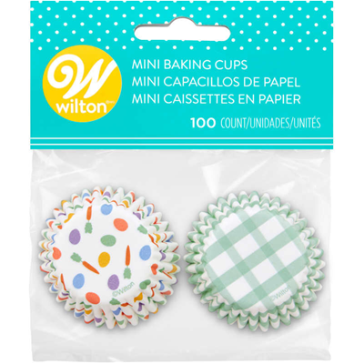 Wilton Easter Egg and Plaid Paper Spring Mini Cupcake Liners