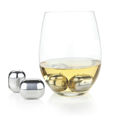 Viski Glacier Stainless Steel Wine Globes