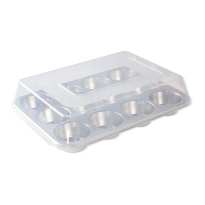 Nordic Ware Naturals 12 Cavity Muffin / Cupcake Pan with High-Domed Lid