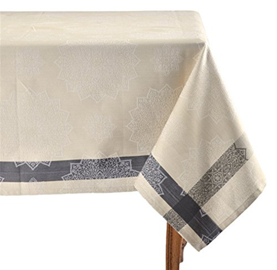 Mahogany Trivet Ivory Rectangle Tablecloth, 60 x 90 inch 