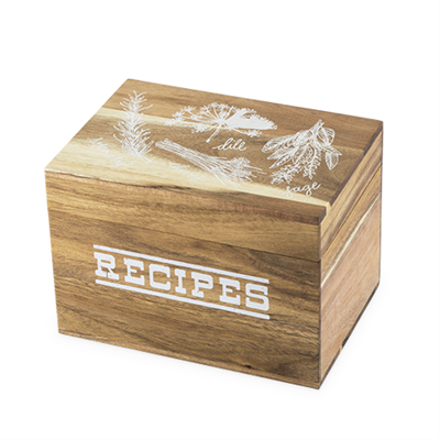 Pantry Acacia Recipe Card Box