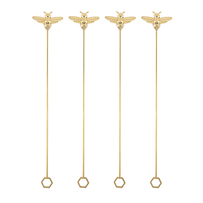 Garden Party Brass Bee Stir Sticks  