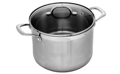 Swiss Diamond Premium Steel 7.6 Quart Stock Pot with Lid 