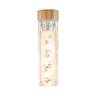 Blair Travel Tea Infuser Bottle - Champagne Gold Dots
