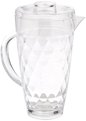 Acrylic Diamond-Cut 70 oz. Pitcher with Lid