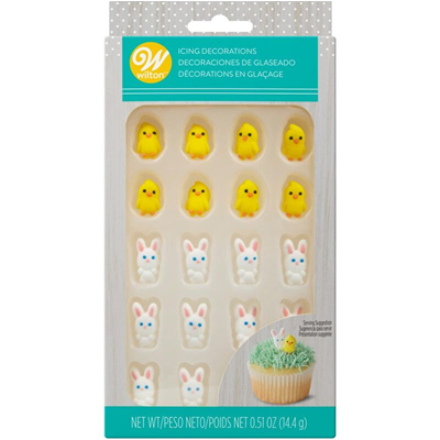 Easter Chicks and Bunnies Icing Decorations