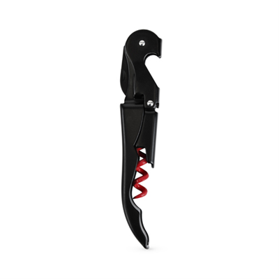 TrueTap Double-Hinged Corkscrew - Matte Black with Red Screw