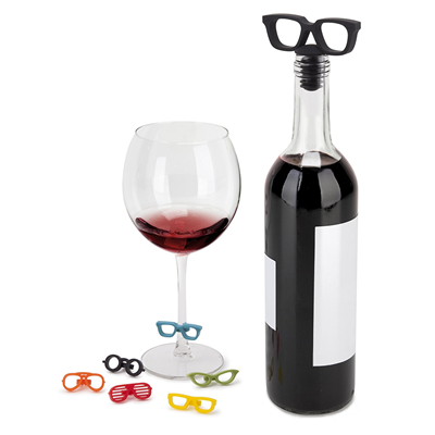 Umbra Glasses Charm & Bottle Stopper Set