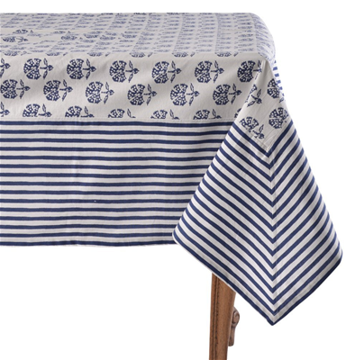 Mahogany Carnation Navy Rectangle Tablecloth, 60-inch x 90-inch 