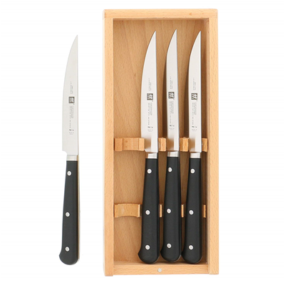 Zwilling J.A. Henckels Porterhouse Steak Knives in Wood Box, Set of 4