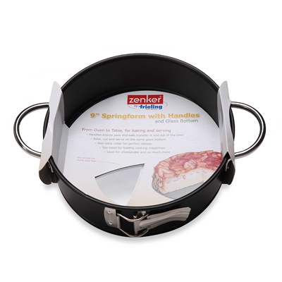 Zenker Handle-It 9-Inch Glass Bottom and Non-Stick Springform Pan 