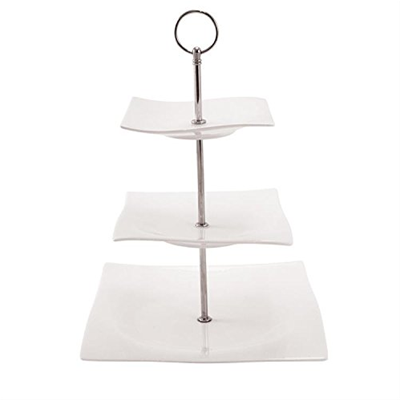 White Basics Motion 3 Tier Cake Stand