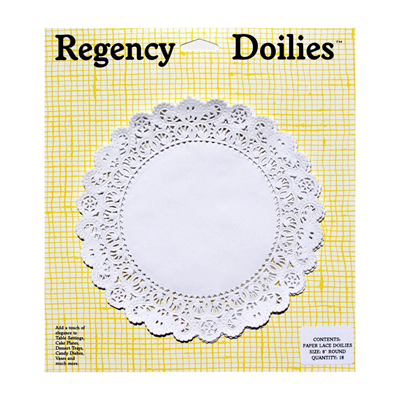 Regency Wraps 8" Elegant Paper Lace Doilies -  White   