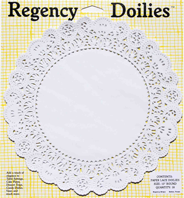 Regency Wraps 10" Elegant Paper Lace Doilies -  White 