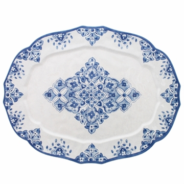 Le Cadeaux Oval Tray - Moroccan Blue 