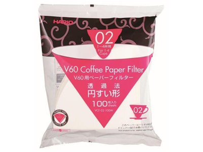 Hario V60 Dripper Coffee Paper Filters, White - Pack of 100