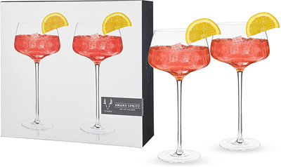 Viski Angled Crystal Amaro Spritz Glasses