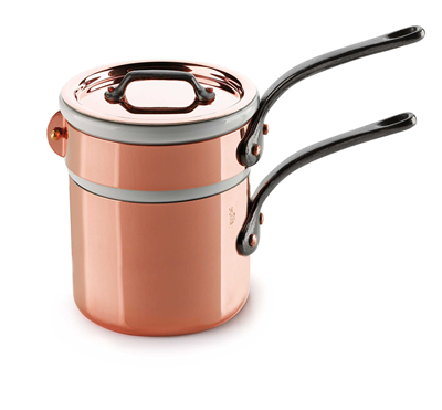 Mauviel M'Heritage Copper 150c 0.9-Quart Bain Marie with Cast Iron Handle   