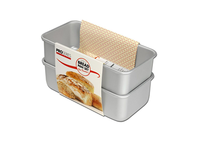 Fat Daddio's BP-SET Anodized Aluminum Bread Pan, 7.75 x 3.75 x 2.75 Inch, Set of 2, Silver