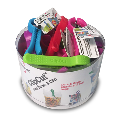 FusionBrands ClipCut Bag Cutter & Clip - Assorted Colors 