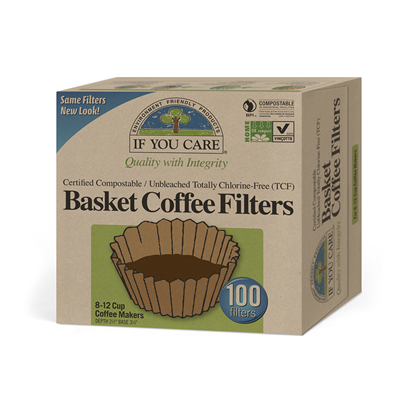 If You Care Unbleached 8" Basket Coffee Filters Pack of 100