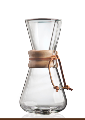 Chemex® 3-Cup Pour-Over Wood Collar Glass Coffee Maker
