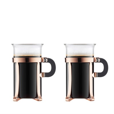 Bodum Chambord 2 Piece Coffee Glass 10oz - Copper