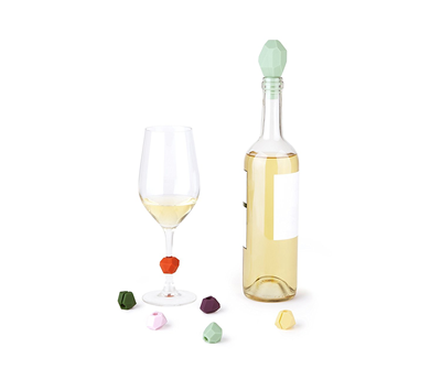 Umbra Gem Wine Charm & Bottle Stopper Set