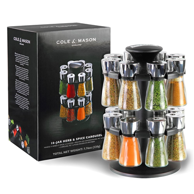 Cole & Mason ‘Hudson’ 16 Jar Herb & Spice Rack Carousel