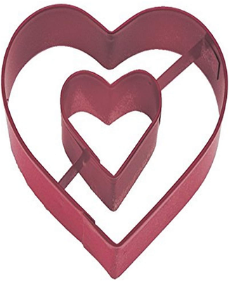 Heart in Heart 3? Cookie Cutter - Red