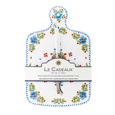 Le Cadeaux Cheese Board & Laguiole Cheese Knife Gift Set - Madrid White 
