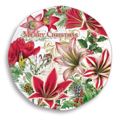 Michel Design Works Merry Christmas Melamine Serveware Large Round Platter