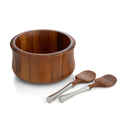 Nambe Nara Salad Bowl with Server Set 