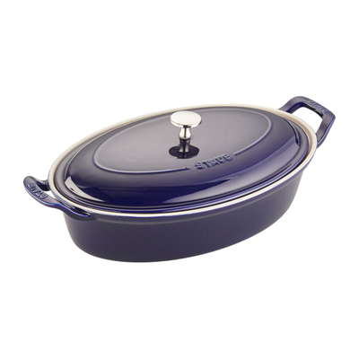 Staub Ceramic Oval Covered Baker - Blue